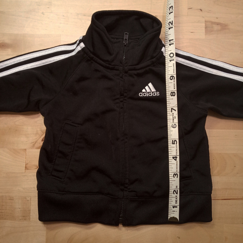 Adidas Toddler Black Tracksuit Jacket Black 6M - Picture 2 of 5